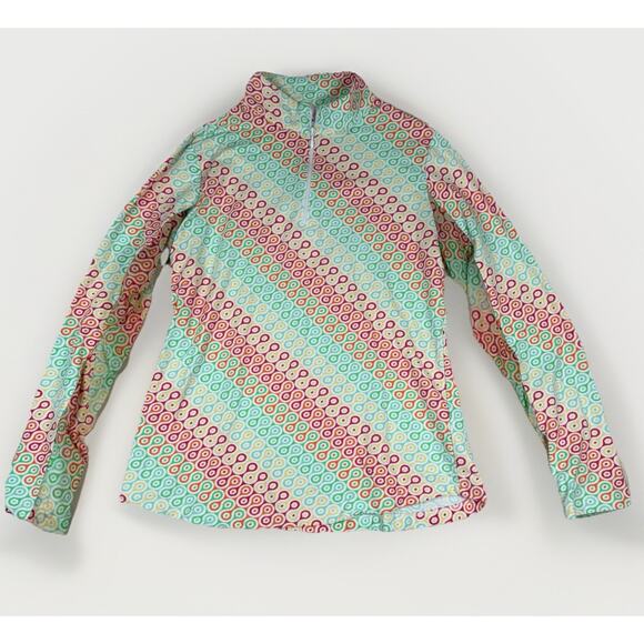 IBKUL Multicolor Long Sleeve Mock 1/4 Zip Golf Shirt Women's Size Medium - Picture 1 of 8